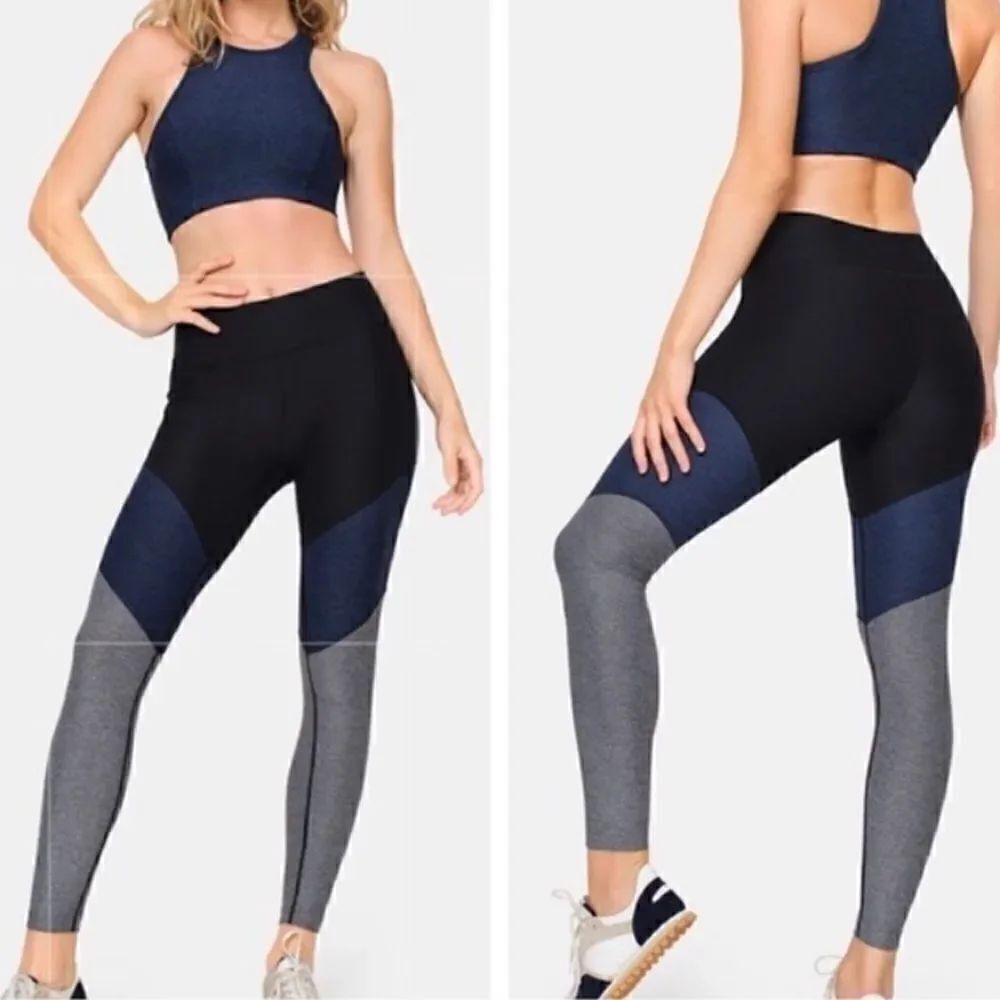 OUTDOOR VOICES Springs Leggings 7/8 Black Gray Navy Women’s Size Medium